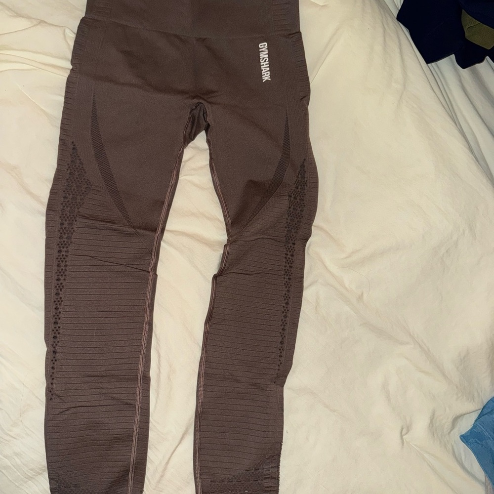 Gymshark Brown Leggings with Textured Panels